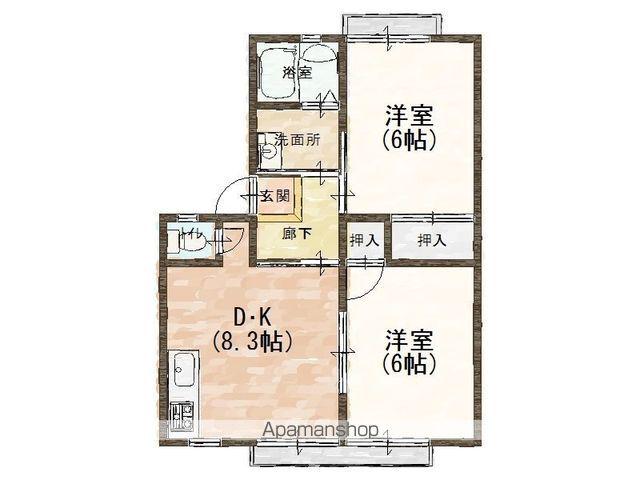 メゾンフレンズ(2DK/2階)の間取り写真