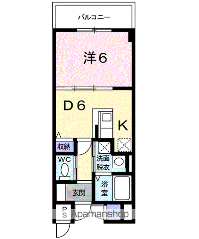 パールヒルズ入江町(1DK/2階)の間取り写真