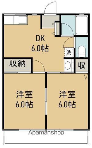 シティハイムフォレスト(2DK/2階)の間取り写真