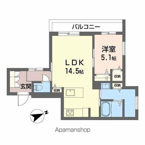 シャーメゾン六本松南(1LDK/3階)の間取り写真