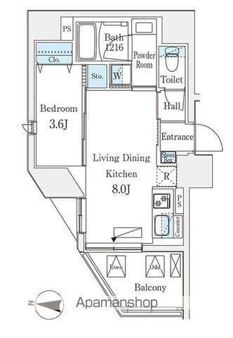 デュオフラッツ池袋(1LDK/3階)の間取り写真