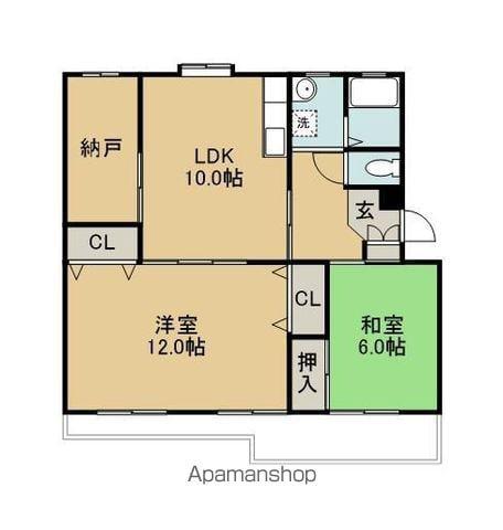 コーポやまたけ(3LDK/3階)の間取り写真