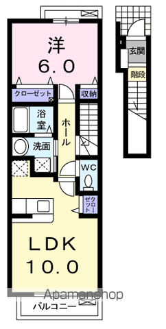 アロッジオ ヴィオラ(1LDK/2階)の間取り写真