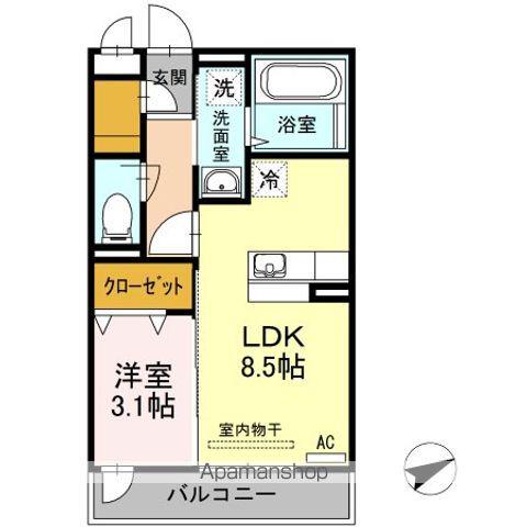 D-ROOM LABO(1LDK/2階)の間取り写真