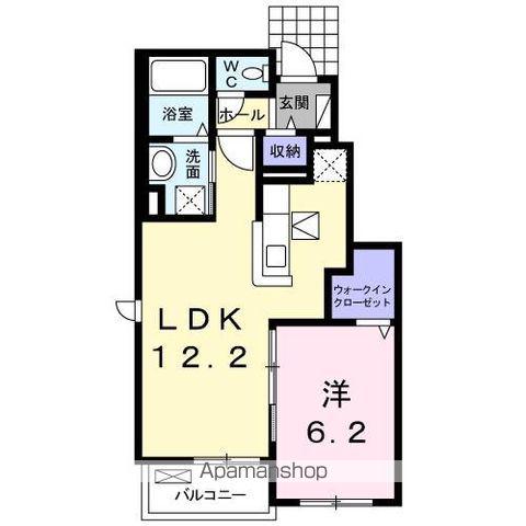 フレスクーラC(1LDK/1階)の間取り写真
