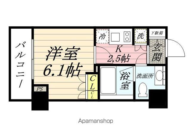 コンフォリア日本橋人形町イースト(1K/8階)の間取り写真