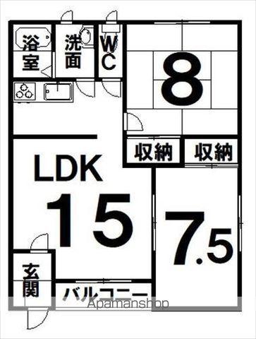 クリーンハイツA(2LDK/1階)の間取り写真