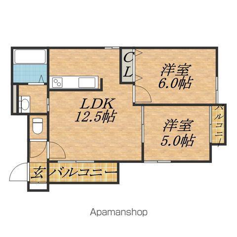 VILLA・POPOLOⅠ(2LDK/2階)の間取り写真