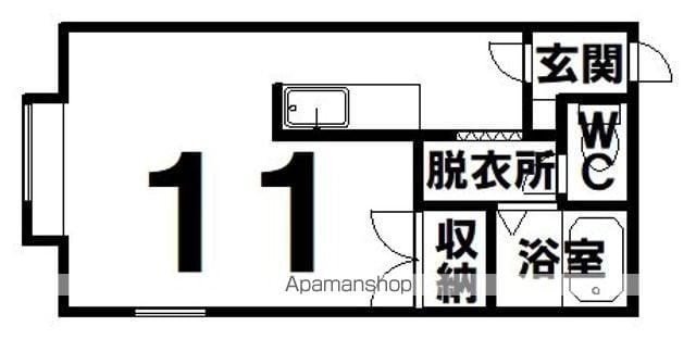 キャステール愛国(ワンルーム/2階)の間取り写真