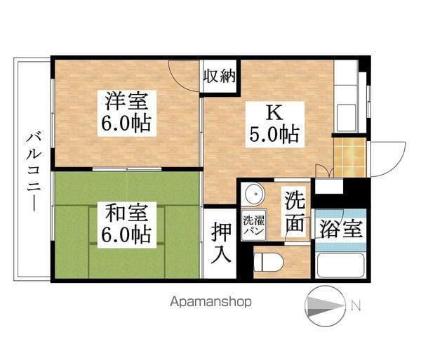 メゾン石橋(2K/2階)の間取り写真