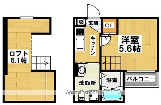 CLOUD HOUSE(1K/2階)の間取り写真
