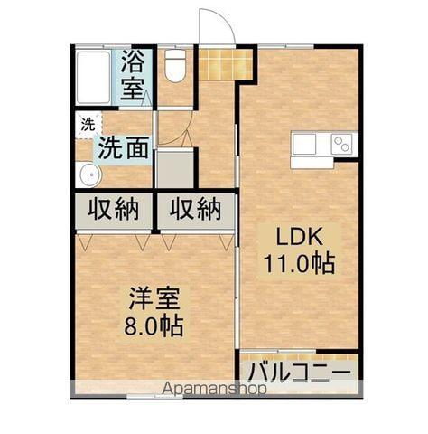 日豊本線 西都城駅 バス乗車時間：20分 高見堂バス停で下車 徒歩4分 2階建 築10年(1LDK/2階)の間取り写真