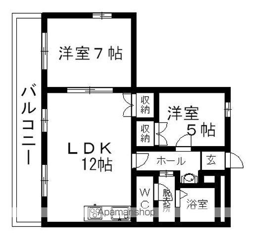 レオパレス鹿子木AREAⅠ(2LDK/3階)の間取り写真