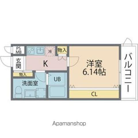 ブライト東住吉(1K/2階)の間取り写真