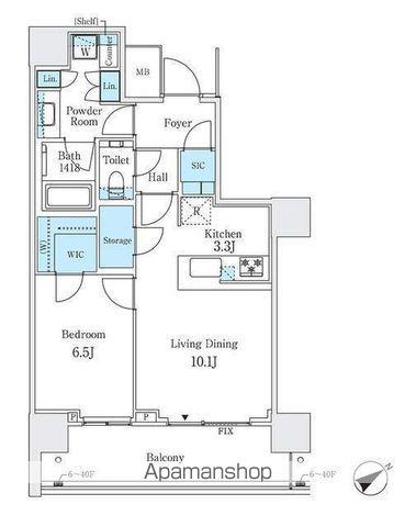 ザタワー横浜北仲(1LDK/8階)の間取り写真