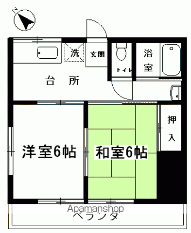 フユウコーポ(2K/2階)の間取り写真