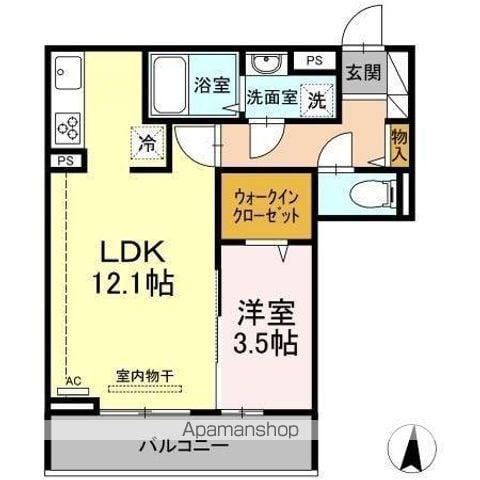 レジデンスSUMIHOU III(1LDK/2階)の間取り写真