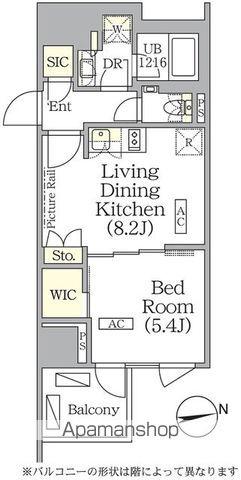 ザ・パークハビオ神楽坂レジデンスサウス(1LDK/10階)の間取り写真