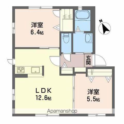 ヴィラージュ・ヌフⅧ(2LDK/1階)の間取り写真