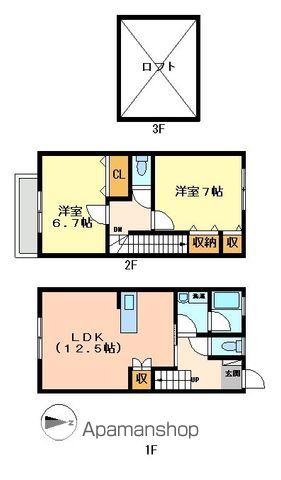 サンライズ牛久(2SLDK/1階)の間取り写真