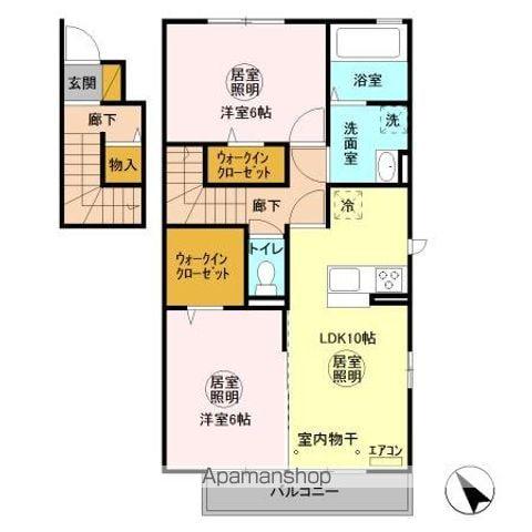 コンフォートⅡA(2LDK/2階)の間取り写真