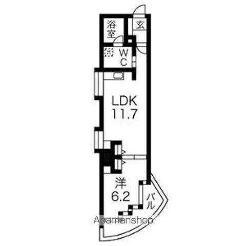 シャトー&ホテル 名駅南1ST(1LDK/11階)の間取り写真