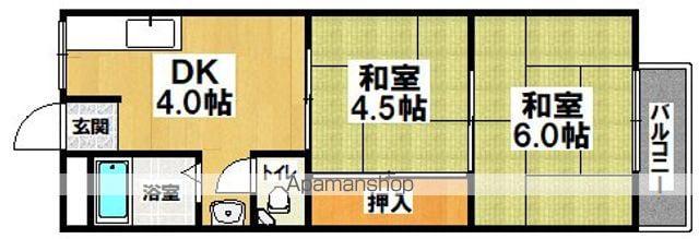 ハイツ高倉台(2DK/2階)の間取り写真