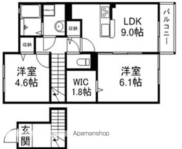 アンジェリック(2LDK/2階)の間取り写真