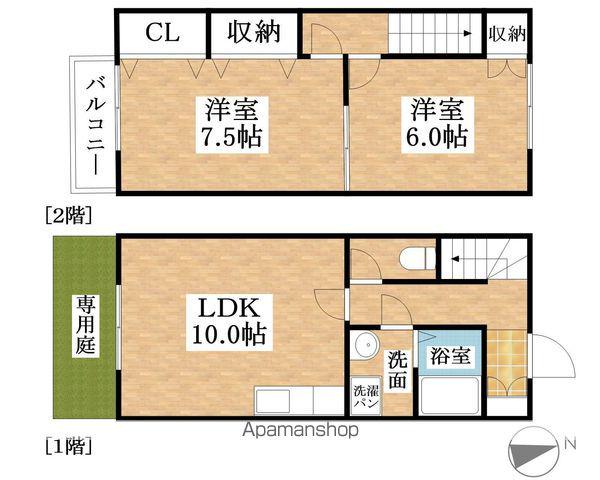 ハイミッシュ南下山(2LDK)の間取り写真