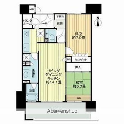 サーパス市駅前(2LDK/4階)の間取り写真