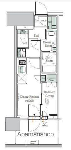 ワンルーフレジデンス西日暮里(1DK/7階)の間取り写真