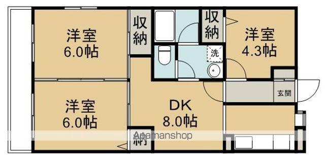 セントラルヒルズ(3DK/2階)の間取り写真