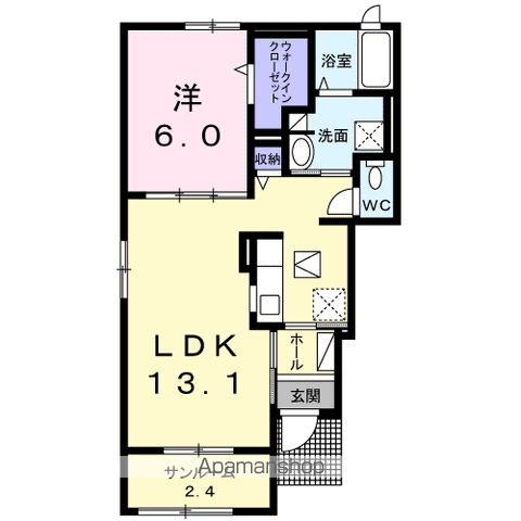 コンフォーティア(1LDK/1階)の間取り写真