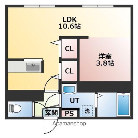 シャトー北24条(1LDK/9階)の間取り写真