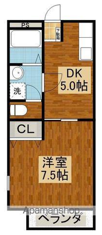 サンフラッツ(1DK/1階)の間取り写真