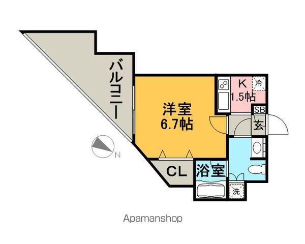 ナビールコート白金(1K/9階)の間取り写真