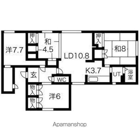 一棟三戸(4LDK/2階)の間取り写真