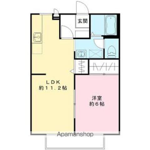 レインボーハイツ(1LDK/2階)の間取り写真