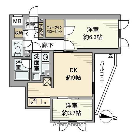フィールM西新宿 2階階 間取り