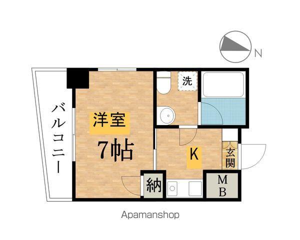 エデンスクエア(1K/4階)の間取り写真