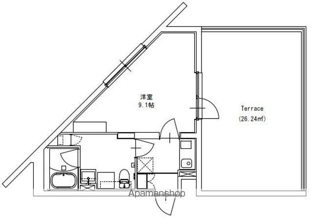 BARK LANE KAMINOGE(1K/3階)の間取り写真