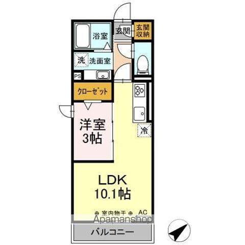 ADハイツ(1LDK/2階)の間取り写真