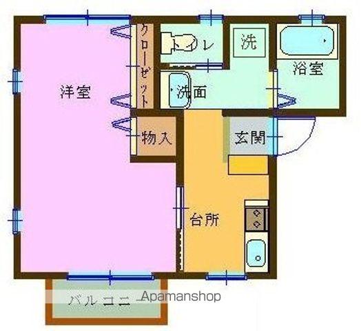 グランブルー北安東B棟(1K/2階)の間取り写真