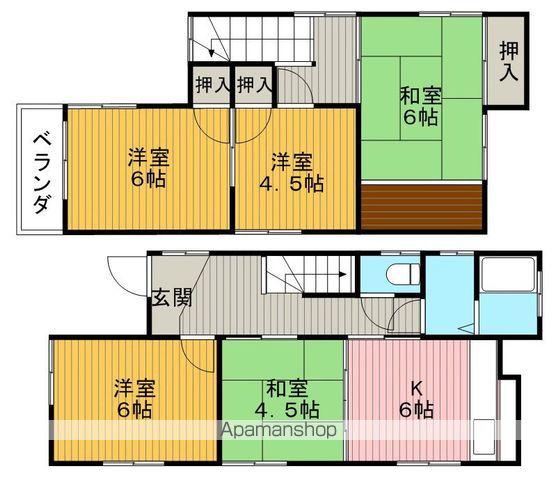 阪急電鉄宝塚線 豊中駅 徒歩20分 3階建 築41年(5DK)の間取り写真