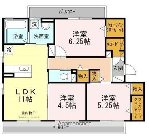 GRACE MOAT(3LDK/3階)の間取り写真