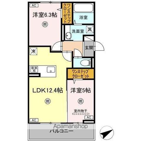 ペルへ尾ノ上(2LDK/2階)の間取り写真