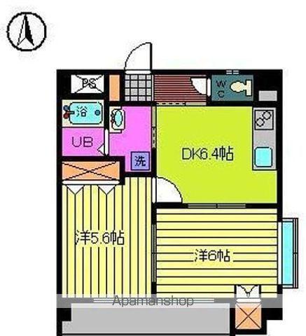 プランドール(2DK/2階)の間取り写真