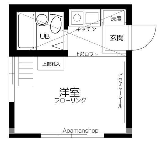 ハピネス上中里(ワンルーム/2階)の間取り写真