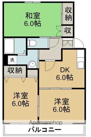 ラフェット沖野(3DK/2階)の間取り写真