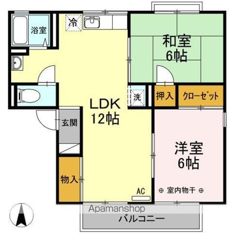 メゾン・ノルド B(2LDK/1階)の間取り写真